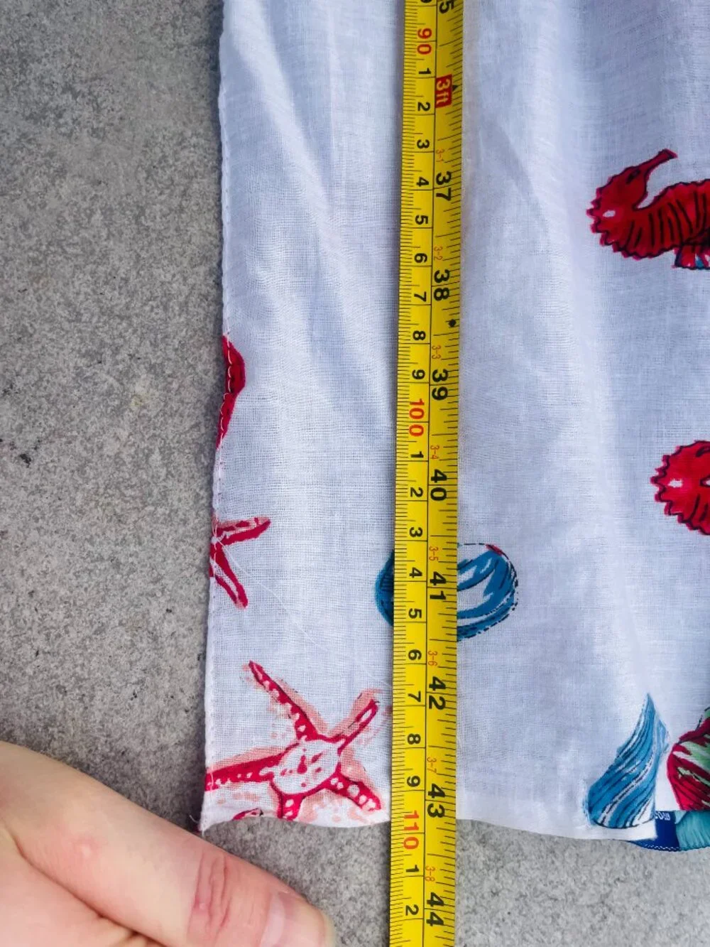 COLORI DI MARE Italian Beach-Themed Scarf Nautical Shell Motifs Pattern